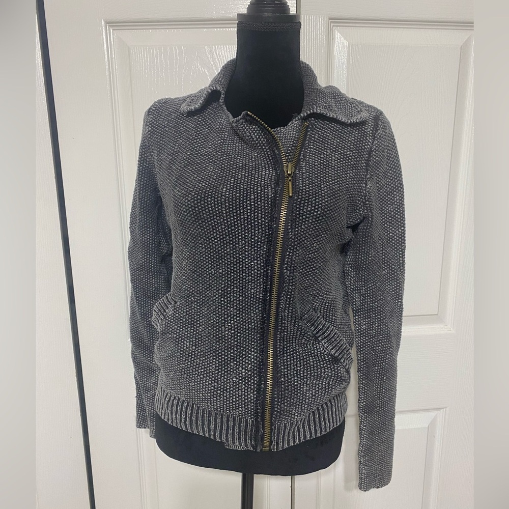 Free People Women’s Knit Zip-Front Jacket - Gray size M